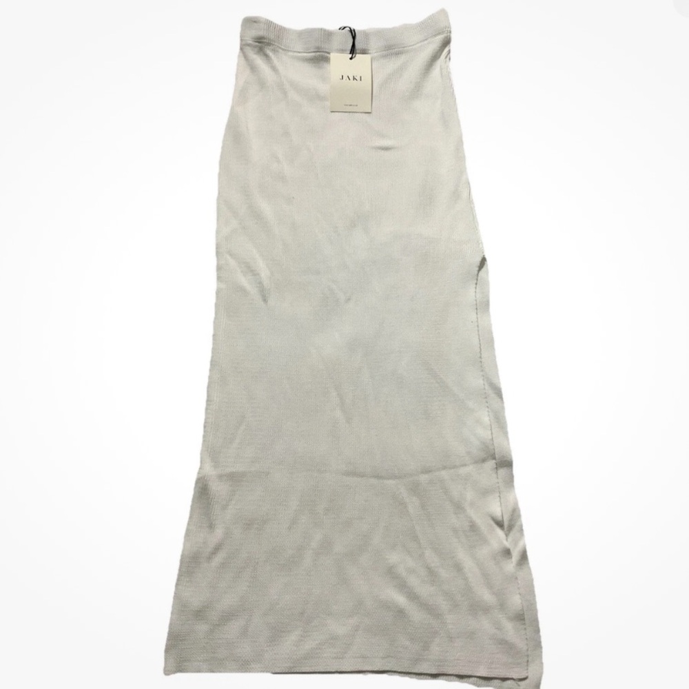 Jaki London Cream Maxi Skirt with Side Slit
